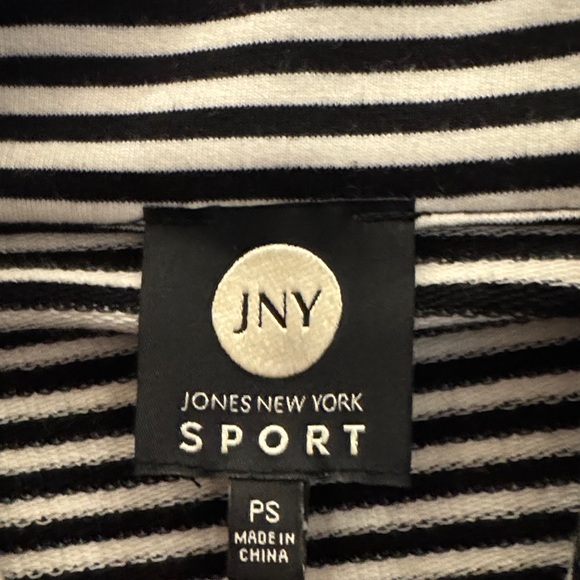 Jones New York Navy and White Striped Utility Jacket - Picture 2 of 7